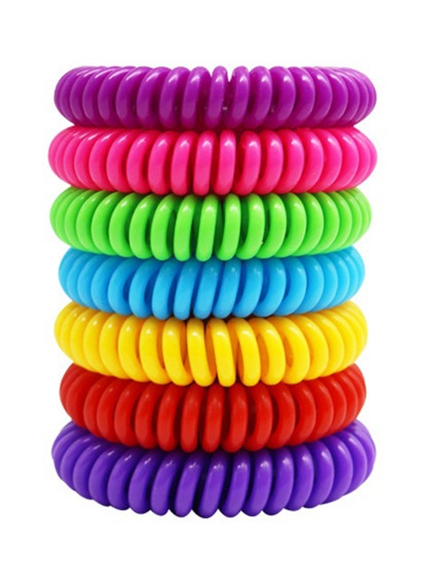 Pack of 7 Mosquito Repellent Bracelet Patch Multicolour