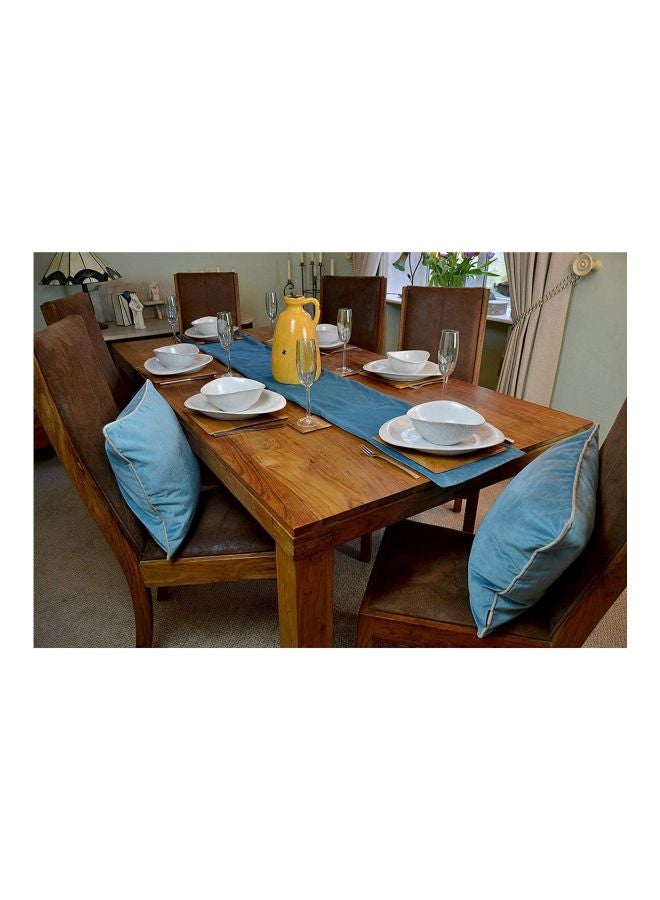 REGAL IN HOUSE - 3-Piece Matt Velvet Bed Runner And Cushion Cover Set polyester Duck Egg Blue - Image 1