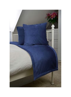 REGAL IN HOUSE 3-Piece Matt Velvet Bed Runner With Cushion Cover Set polyester Blue  - Image 1