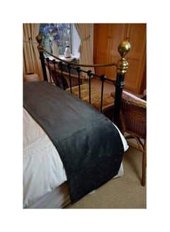 REGAL IN HOUSE 3-Piece Matt Velvet Bed Runner With Cushion Cover Set polyester Black  - Image 1