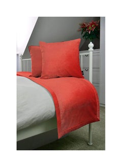 REGAL IN HOUSE 3-Piece Matt Velvet Bed Runner With Cushion Cover Set polyester Orange  - Image 1