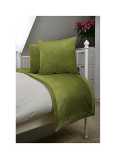 REGAL IN HOUSE 3-Piece Matt Velvet Bed Runner With Cushion Cover Set polyester Green  - Image 1
