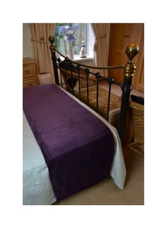 REGAL IN HOUSE 3-Piece Matt Velvet Bed Runner With Cushion Cover Set polyester Aubergine Purple  - Image 2