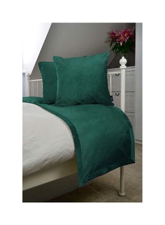 REGAL IN HOUSE 3-Piece Matt Velvet Bed Runner With Cushion Cover Set polyester Emerald Green  - Image 1