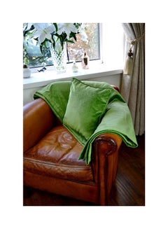 REGAL IN HOUSE 3-Piece Matt Velvet Bed Runner With Cushion Cover Set polyester Fern Green  - Image 3