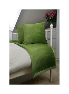 REGAL IN HOUSE 3-Piece Matt Velvet Bed Runner With Cushion Cover Set polyester Fern Green  - Image 1