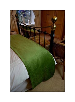 REGAL IN HOUSE 3-Piece Matt Velvet Bed Runner With Cushion Cover Set polyester Fern Green  - Image 2