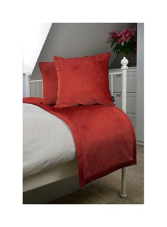 REGAL IN HOUSE 3-Piece Matt Velvet Bed Runner With Cushion Cover Set combination Rust Red  - Image 1