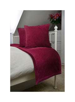 REGAL IN HOUSE 3-Piece Matt Velvet Bed Runner With Cushion Cover Set combination Wine Red  - Image 1