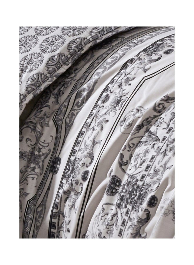 ريغال إن هاوس طقم لحاف رانفورس مطبوع مكون من قطعتين cotton أبيض/رمادي Queen - Image 2