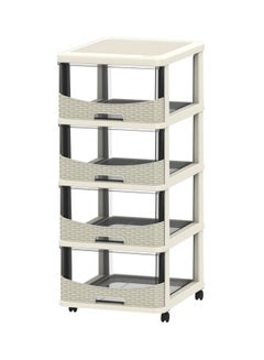 Home Box Kevin 4-Drawer Storage Cabinet White/Grey 50x40x92cm 