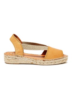 Etna Leather Espadrille Sandals Brown