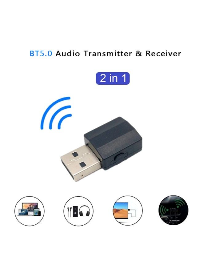 3-Piece 2-In-1 Bluetooth Audio Transmitter Receiver Set Black  - Image 3