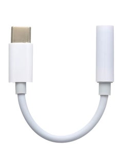 محول من USB  C إلى وصلة سماعة رأس 3.5 مم أبيض