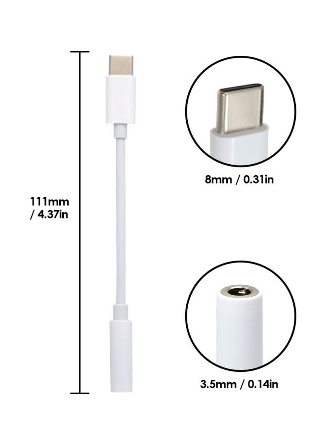 ماركة غير محددة - محول من USB  C إلى وصلة سماعة رأس 3.5 مم أبيض - Image 1