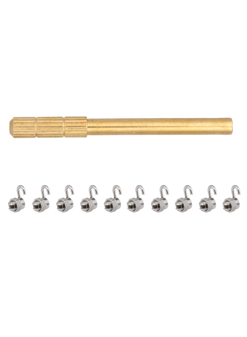 Generic - 10-Piece Orthodontic Crimpable Stops Hook Set With Wrench Gold/Silver - Image 1