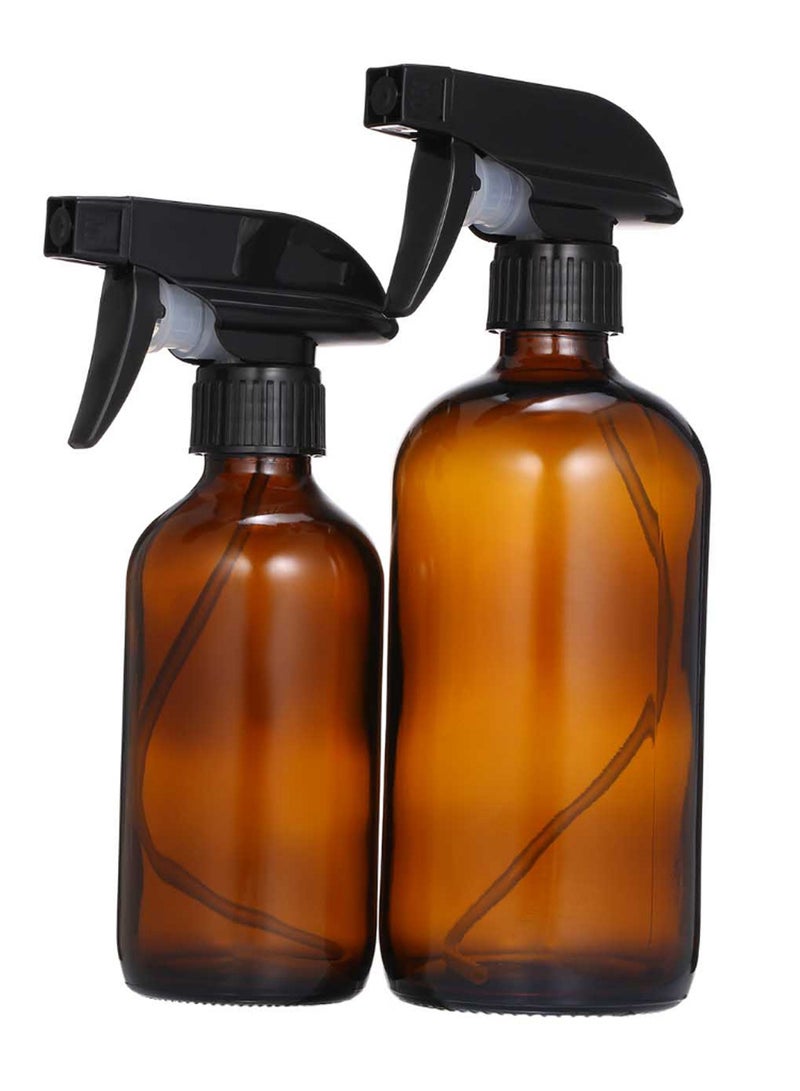 2-Piece Empty Essential Oil Bottle Set With Cap Brown/Black - Image 1
