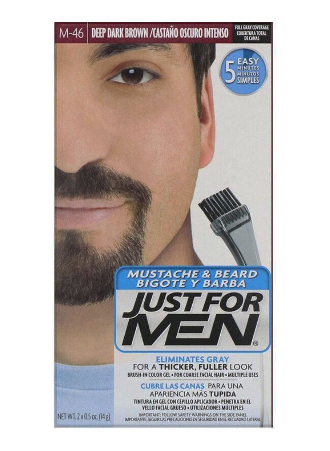Just For Men Moustache And Beard Brush-In Colour Gel M-46 Deep Dark Brown 14grams - Image 1