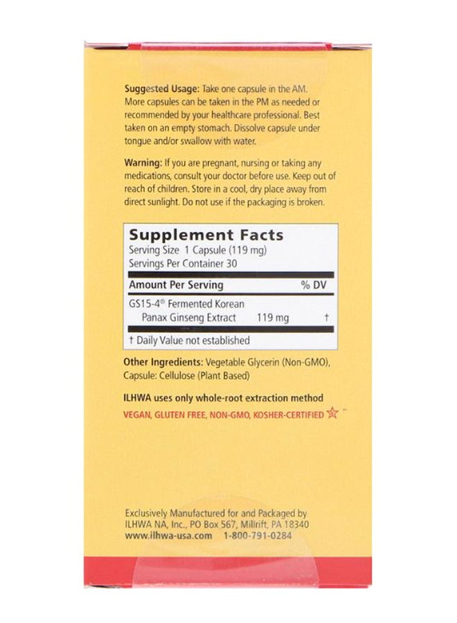ILHWA - Enzyme Fermented Ginseng - 30 Liquid Capsules - Image 1