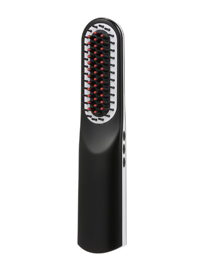 NASV Usb Rechargeable Hair Straightening Brush Black/White - Image 1