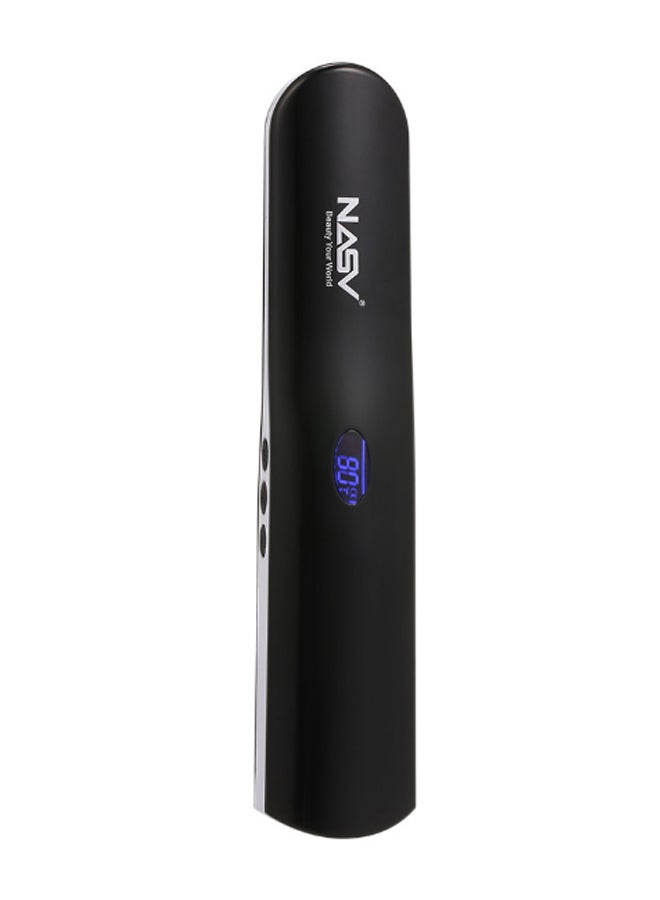 NASV Usb Rechargeable Hair Straightening Brush Black/White - Image 2