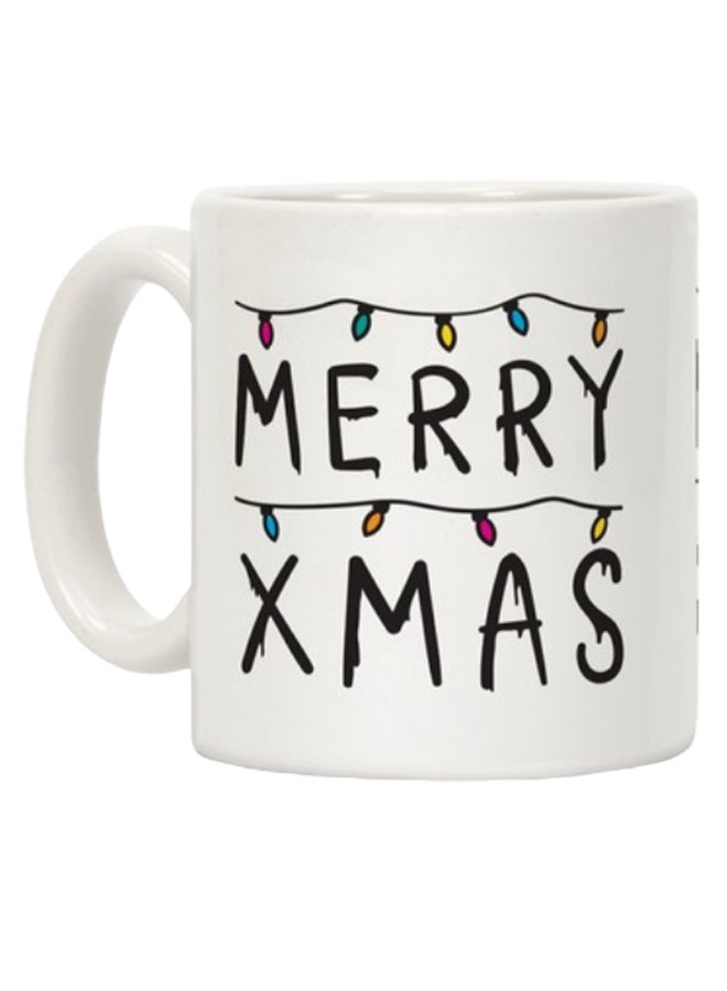 مج قهوة بطبعة "Merry Xmas" أبيض