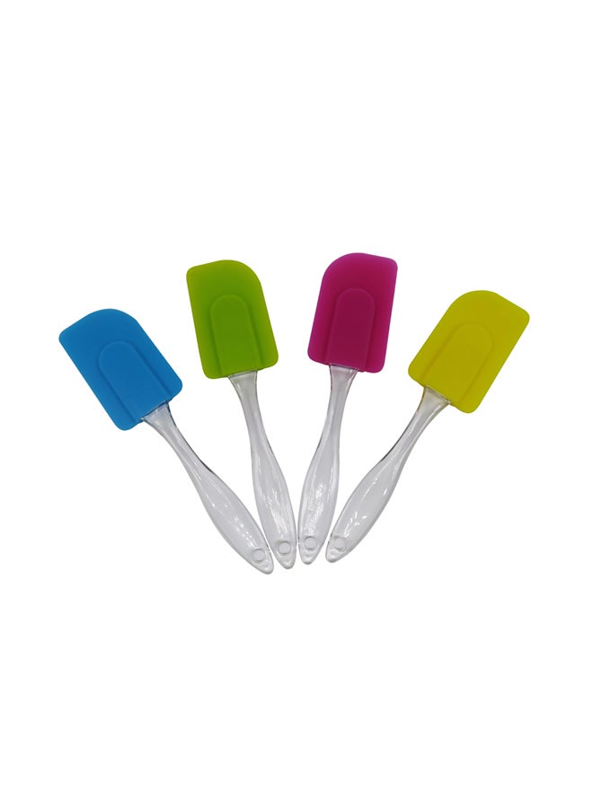 4-Piece Silicone Cake Baking Spatula Multicolour 5x1x9centimeter
