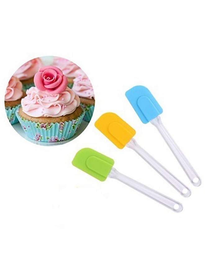 4-Piece Silicone Cake Baking Spatula Multicolour 5x1x9centimeter
