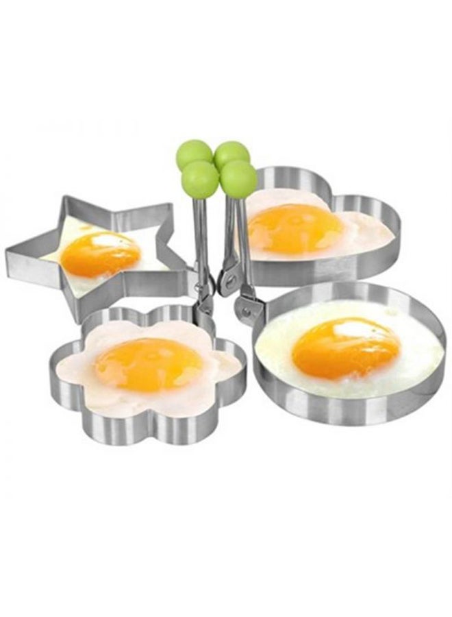 4-Piece Fried Egg Mould Silver/Green 10x5x10centimeter  - Image 2