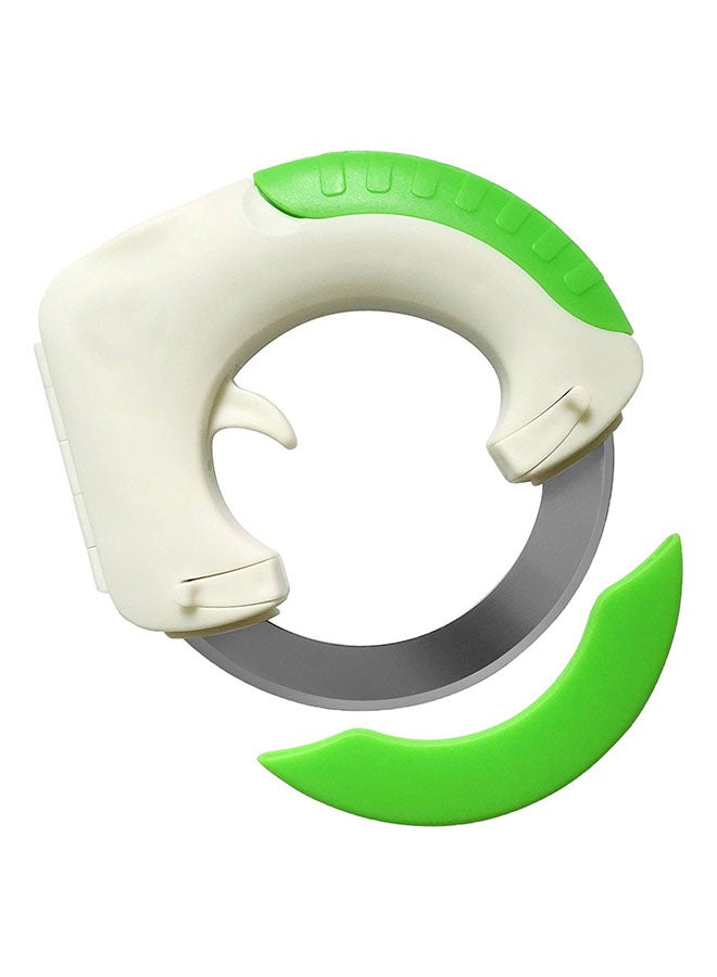 Stainless Steel Circular Rolling Knife White/Green 10x5x10centimeter - Image 1