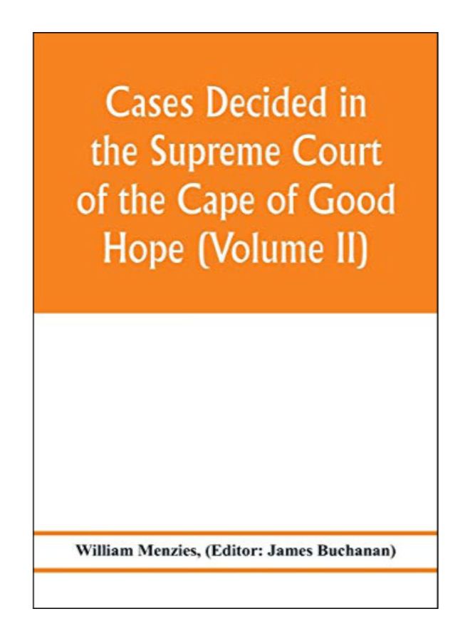 Cases Decided In The Supreme Court Of The Cape Of Good Hope paperback english - 29-Jan-20