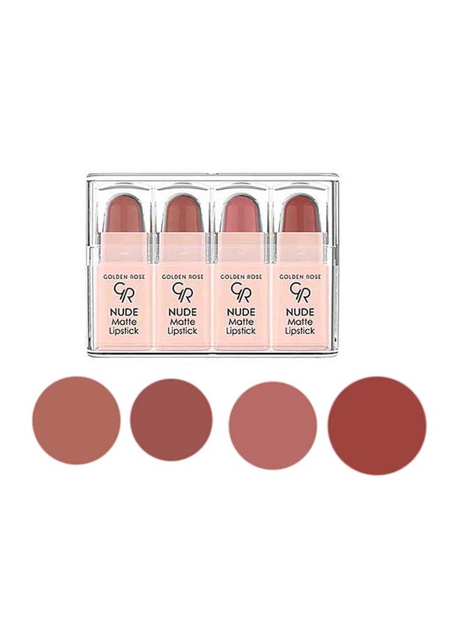 Golden Rose - 4-Piece Matte Lipstick Set Multicolour - Image 1