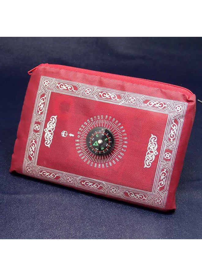 Portable Compass Pattern Prayer Mat Red/White 60 x 100cm