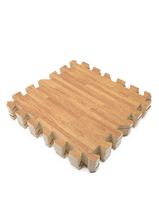 4-Piece Vintage Wooden Pattern Anti-Slip Splice Mat Set Brown 40 x 60cm 