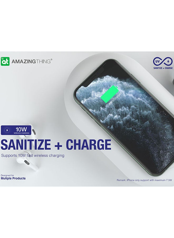 AMAZINGthing - All-In-One UV Box Sanitizer With Qi Fast Wireless Charging White Matte - Image 1