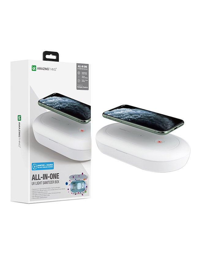 AMAZINGthing - All-In-One UV Box Sanitizer With Qi Fast Wireless Charging White Matte - Image 1