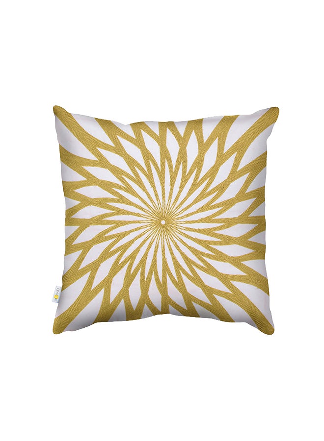 Donetella Decorative Embroidered Cushion Cover Yellow/White 45x45cm  - Image 1