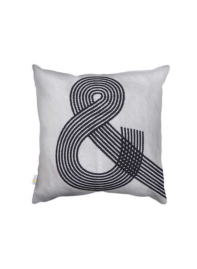 Donetella Decorative Embroidered Cushion Cover Grey/Black 45x45cm  - Image 1