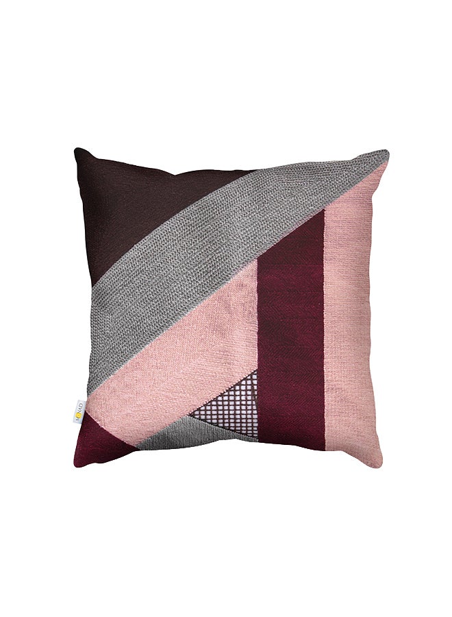 Donetella Decorative Embroidered Cushion Cover Grey/Red/Brown 45x45cm  - Image 1