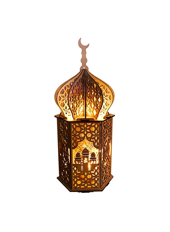 Electric Decorative Eid And Ramadan Candle Lantern Gold 26 x 13cm