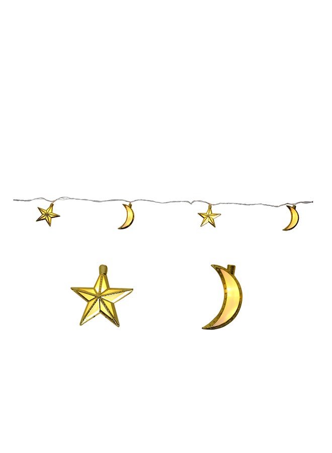 Daiso Japan Mini Hanging Crescent With Star For Ramadan Decor Gold 20cm