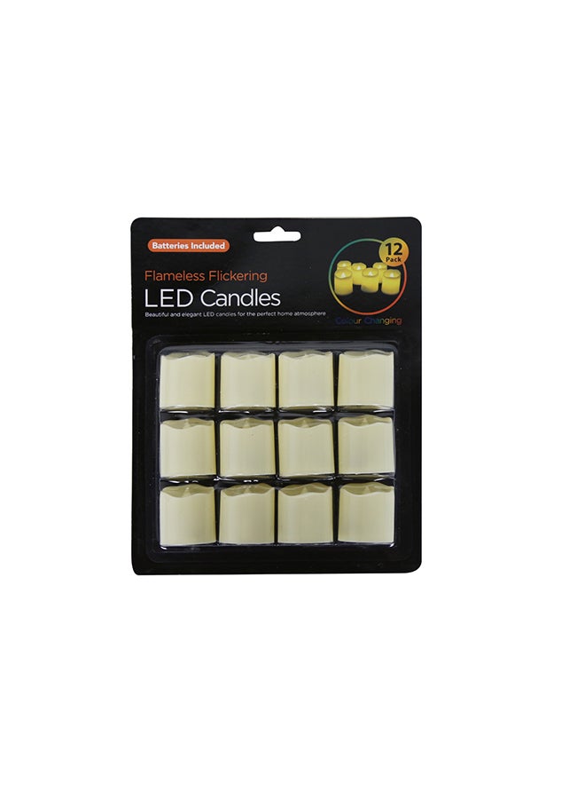 دايسو اليابان شمعة LED وامضة وعديمة اللهب أبيض 6 x 6سم 