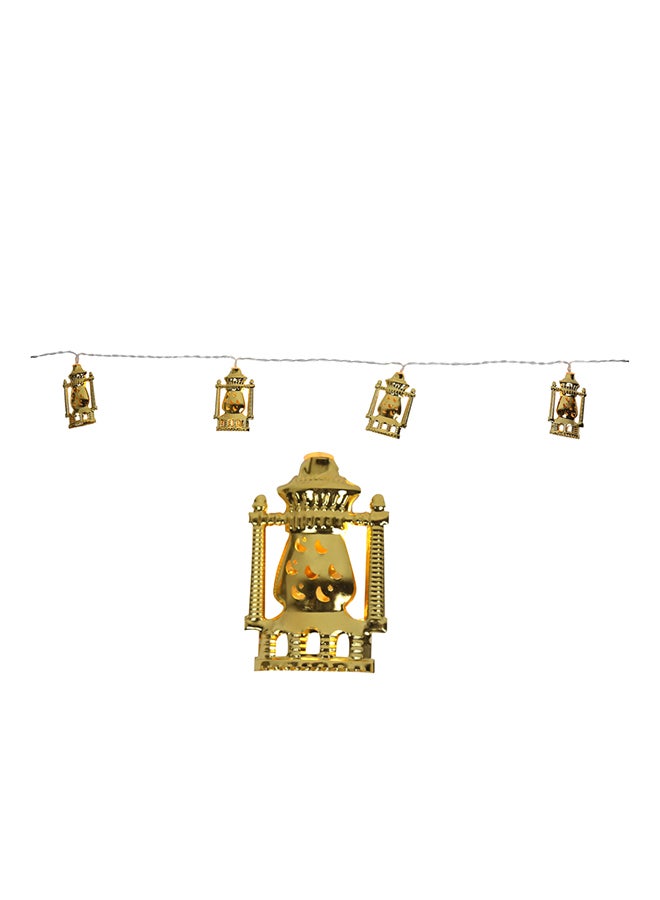Daiso Japan Ramadan Battery Operated Lantern Hanging Light Gold 7 x 200cm