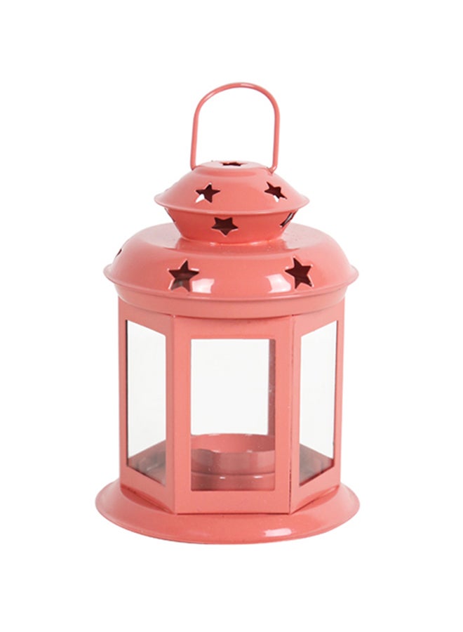 Daiso Japan Ramadan Lantern With Glass Pink 9 x 15cm 