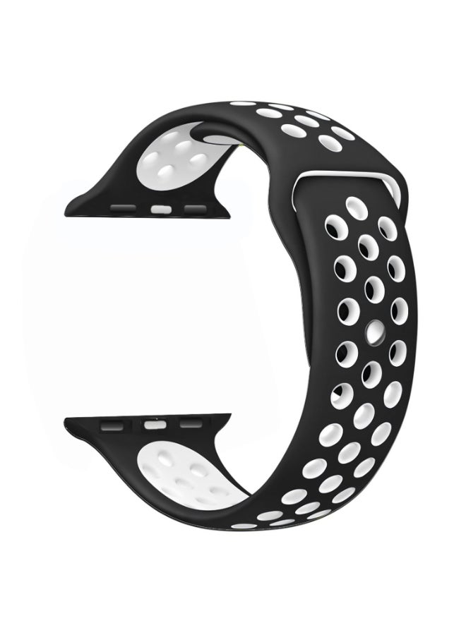 Generic - Dot Pattern Silicone Replacement Band For Apple Watch Series Black/White - Image 1