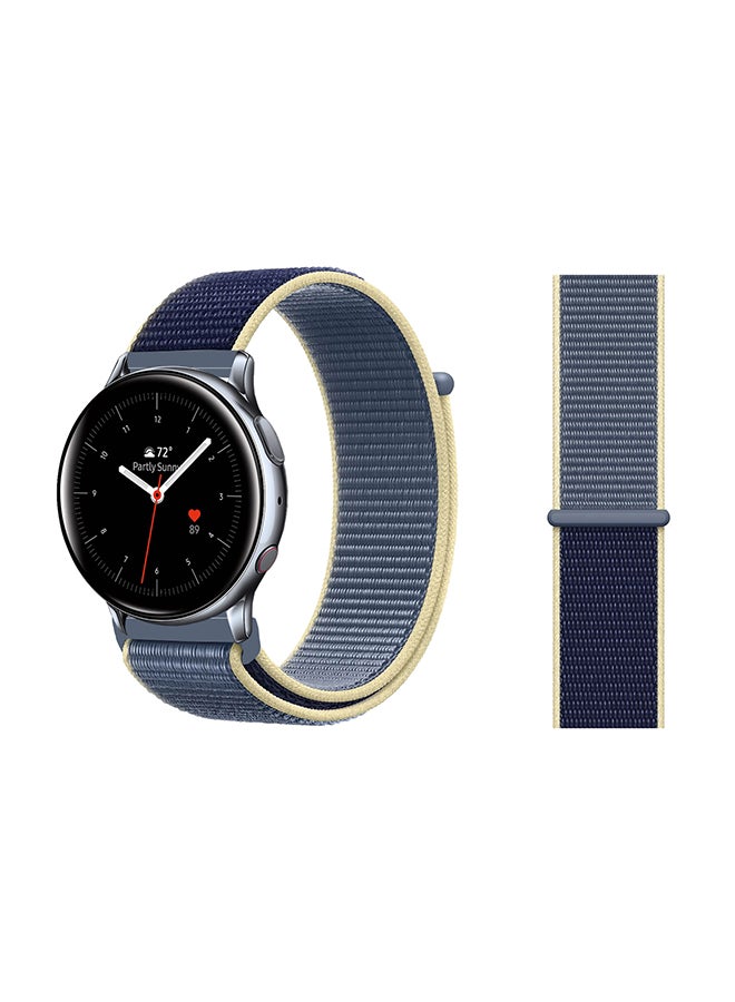 Nylon Loop Replacement Band For Samsung Active2 Blue/Beige