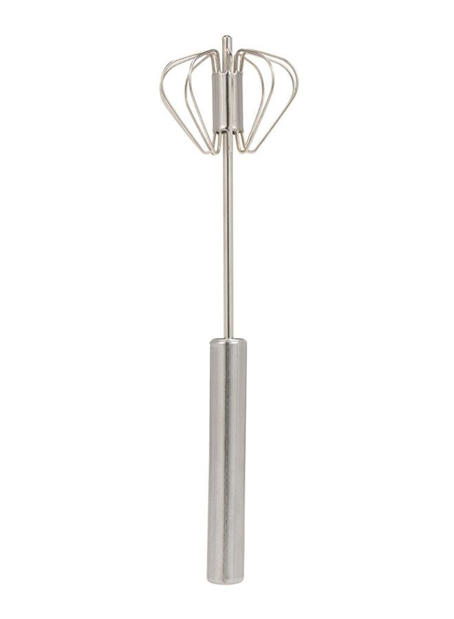 مِخفقة (أداة خلط) تلسكوبية لخلط صبغات الشعر بتصميم متداخل الأجزاء تعمل بالضغط نحو الأسفل فضي 26 x 7سم