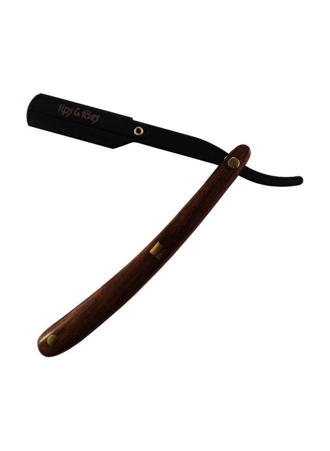 Tips & Toes Professional Straight Edge Barber Razor Brown/Black 