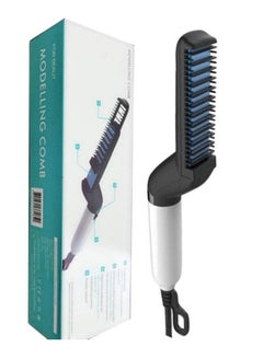 Multi-Functional Beard Straightener Styler Comb White/Black/Blue