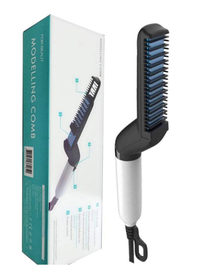 Generic - Multi-Functional Beard Straightener Styler Comb White/Black/Blue - Image 1
